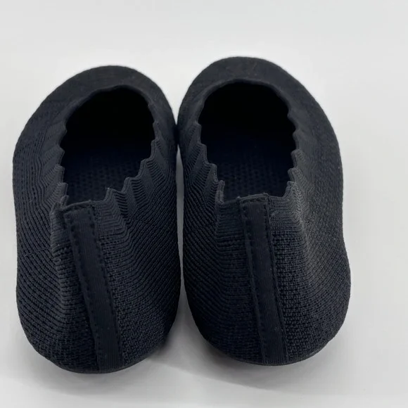 Skechers Women Flats Shoes Black Knit Wide Fit Memory Foam Ballet Style - Picture 2 of 4
